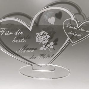 Acryl Schild in Herz Form