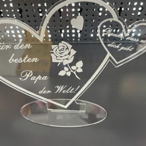 Acryl Schild in Herz Form