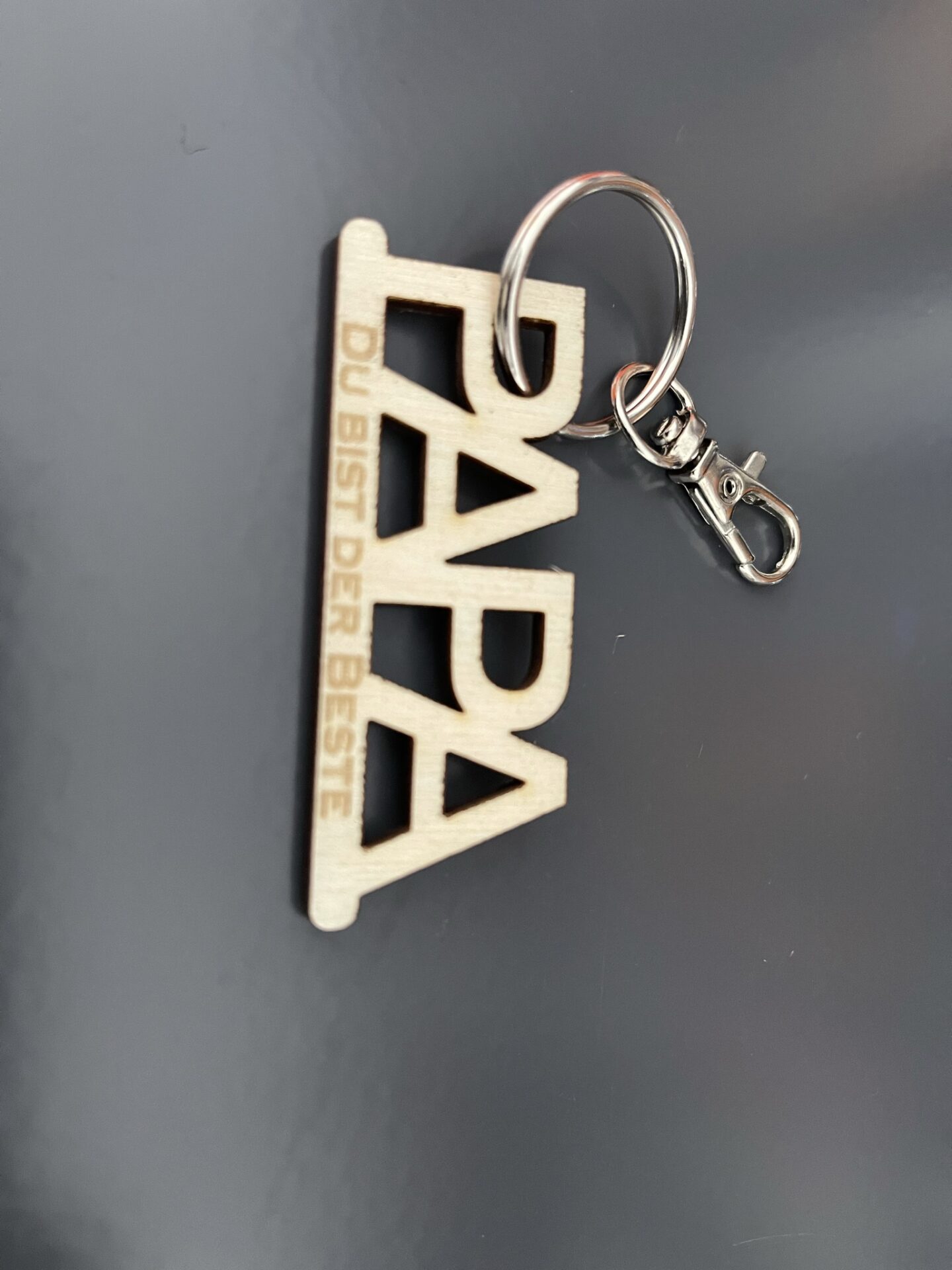 Schlüsselanhänger PAPA mit Karabinerhaken NEU – Bild 2