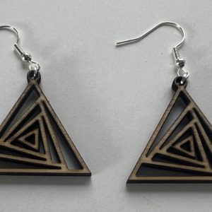 Holz Ohrring Geometrische Dreiecke