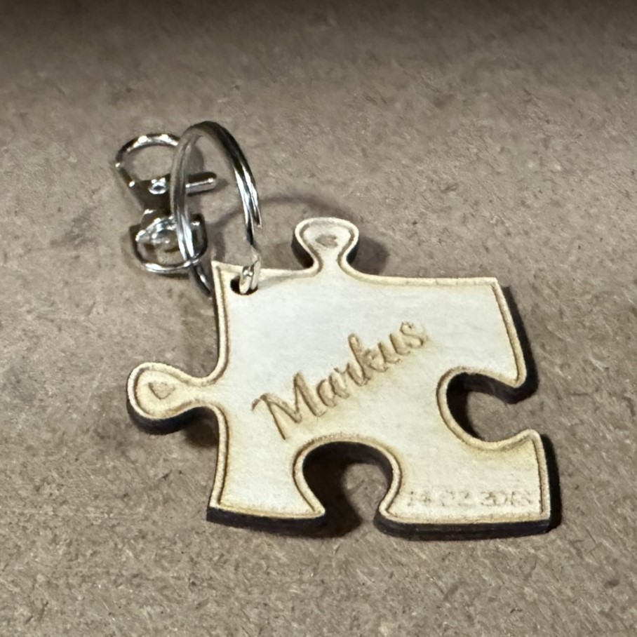Valentinstag Schlüsselanhänger Gravur Puzzle Pärchen 2 Stück Name Partner NEU – Ansicht 3