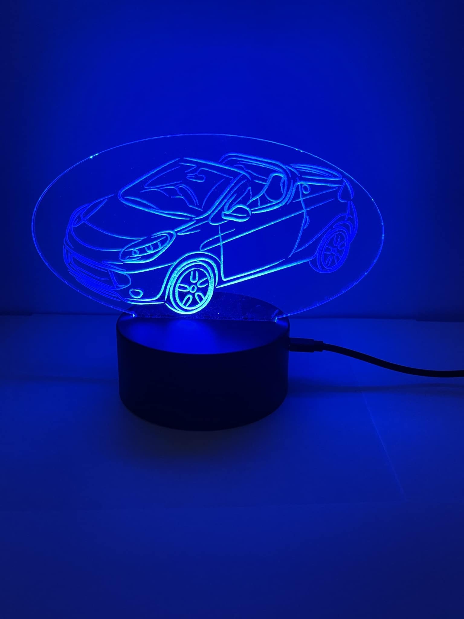 Cabrio 3D Nachtlicht Acryl Tischlampe NEU – Ansicht 2