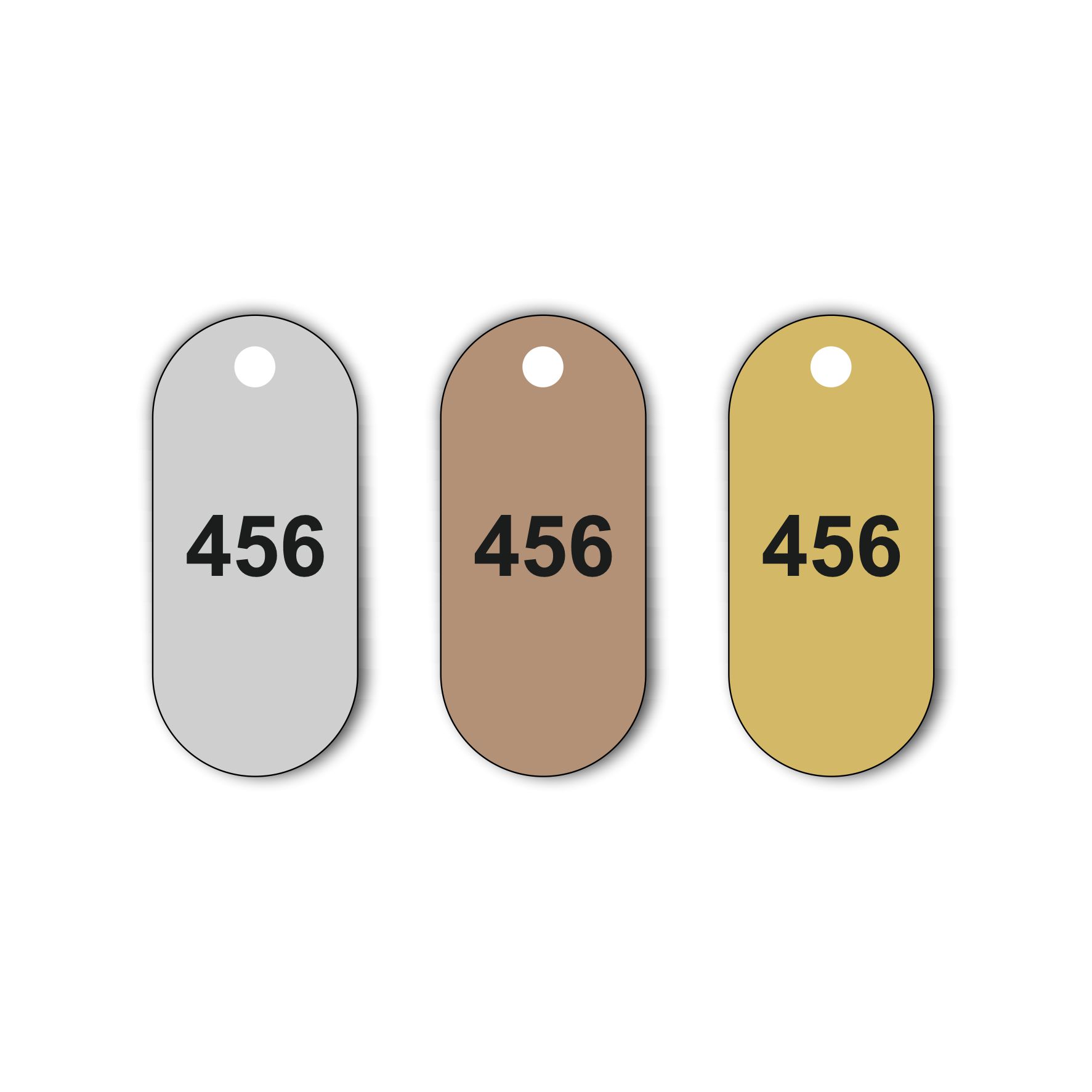 Kunststoff Schlüsselmarke oval schmal | verschiedene Größen und Farben