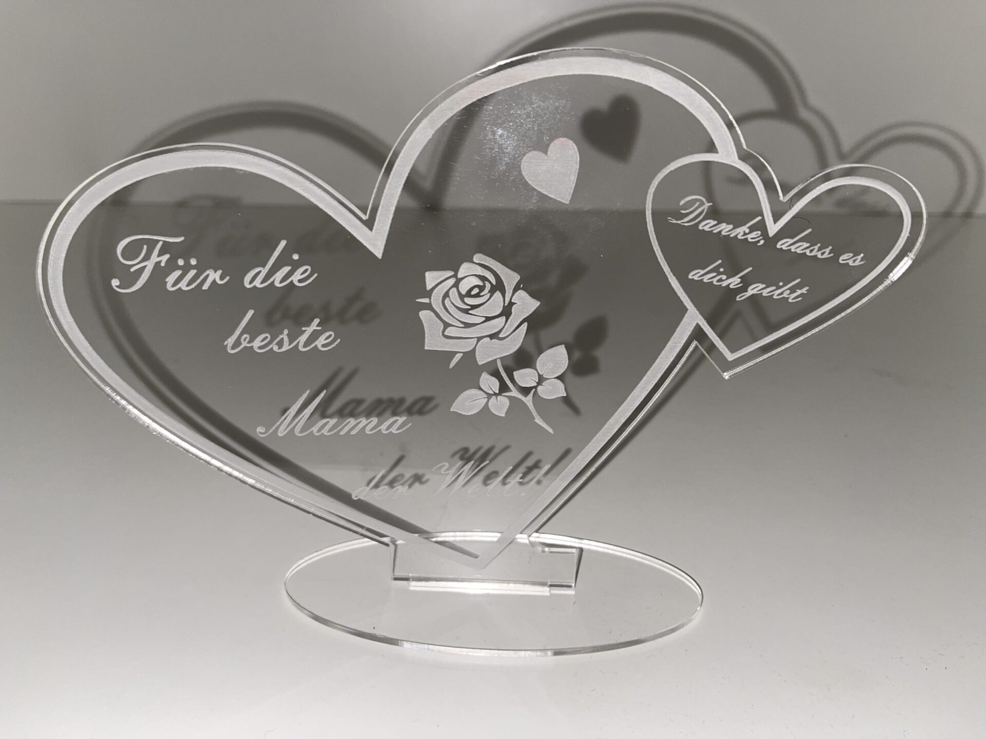 Acryl Schild in Herz Form