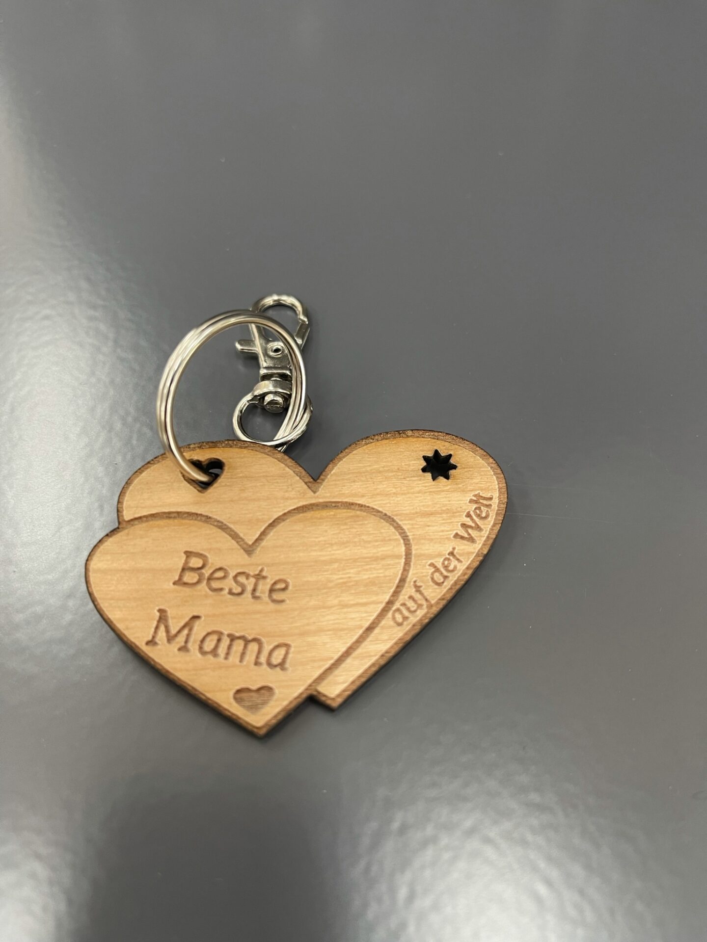 Schlüsselanhänger Herz Beste Mama mit Karabiner Haken NEU