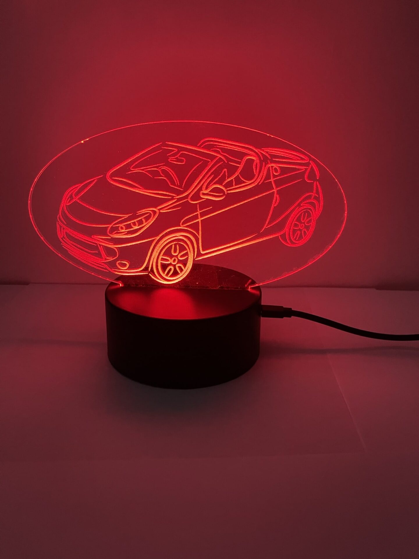 Cabrio 3D Nachtlicht Acryl Tischlampe NEU – Ansicht 4