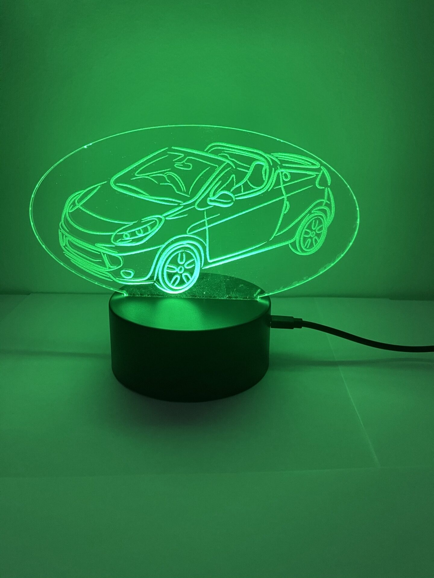 Cabrio 3D Nachtlicht Acryl Tischlampe NEU – Ansicht 3