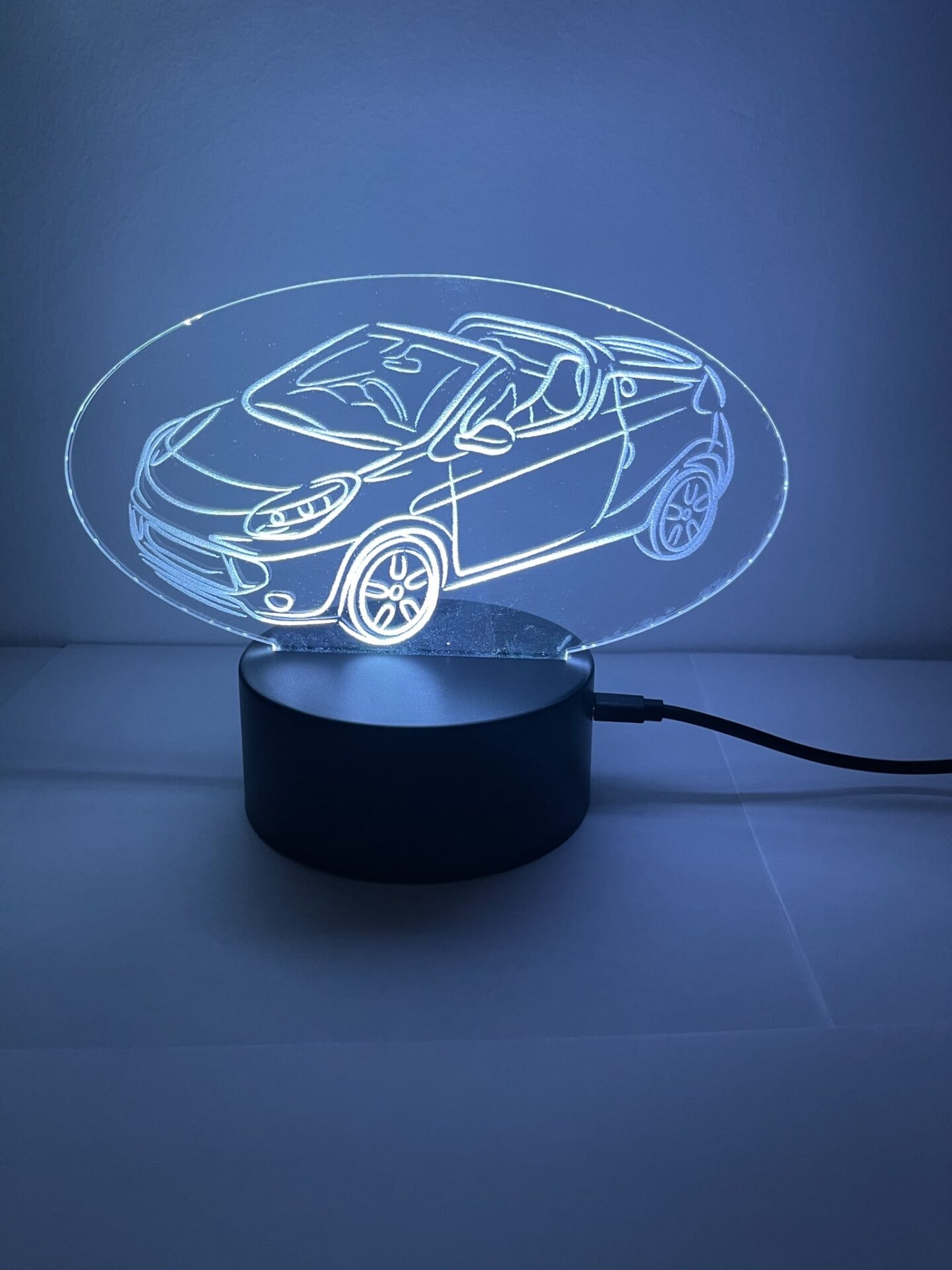 Cabrio 3D Nachtlicht Acryl Tischlampe NEU