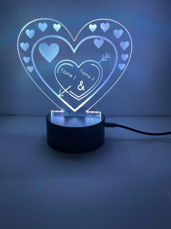 Herz 3D Nachtlicht mit Namen